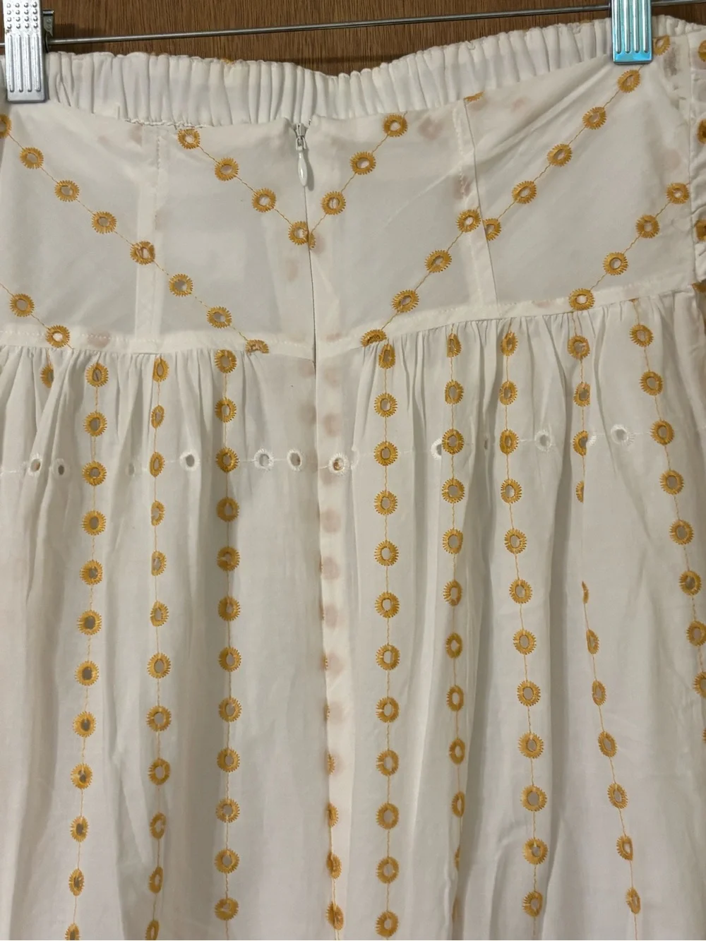 Anthropologie White Strapless Embroidered Wide-Leg Jumpsuit - Picture 12 of 13